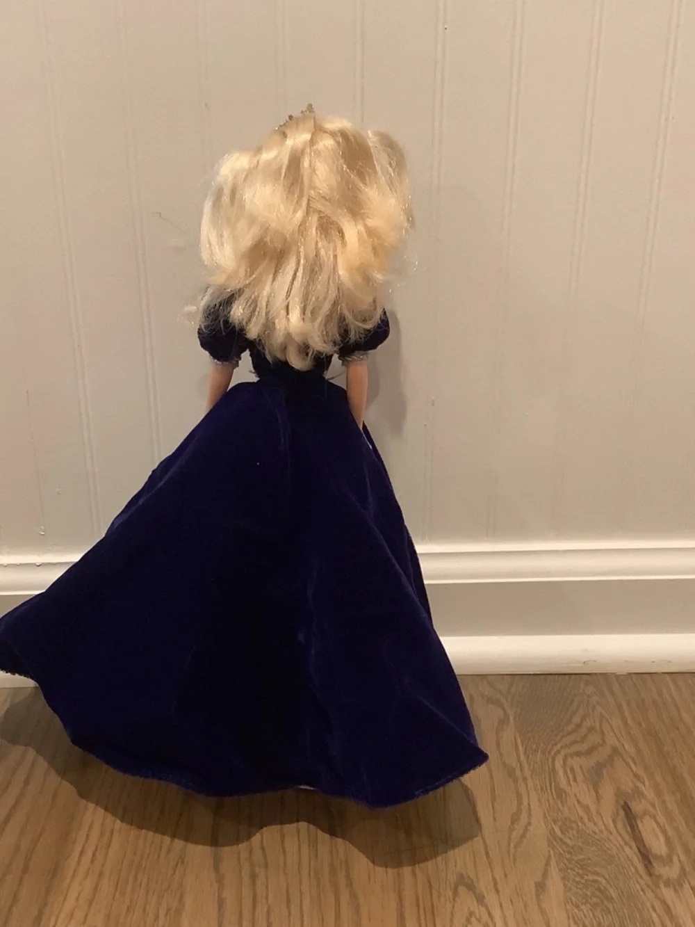 Royal Evening Doll Gown - Navy Blue & White